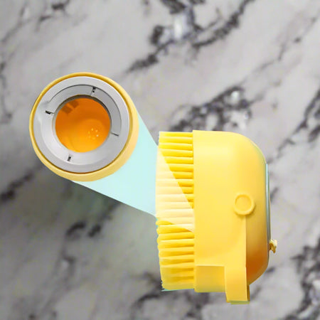 Massaging Pet Bath Brush with Shampoo Reservoir - Pet Bath