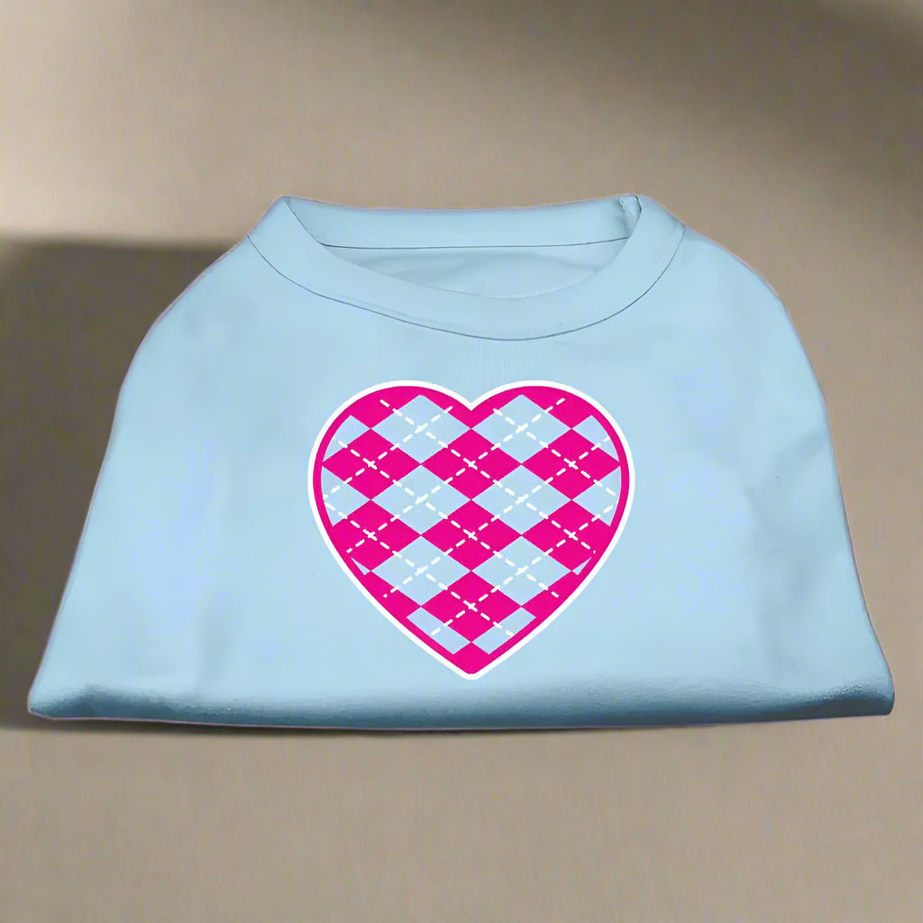 Pink Argyle Heart Pet Shirt - Pet Shirt