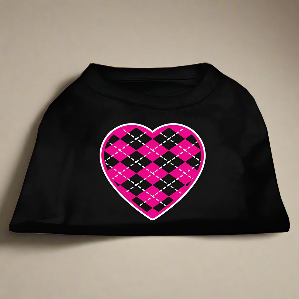 Pink Argyle Heart Pet Shirt - Pet Shirt