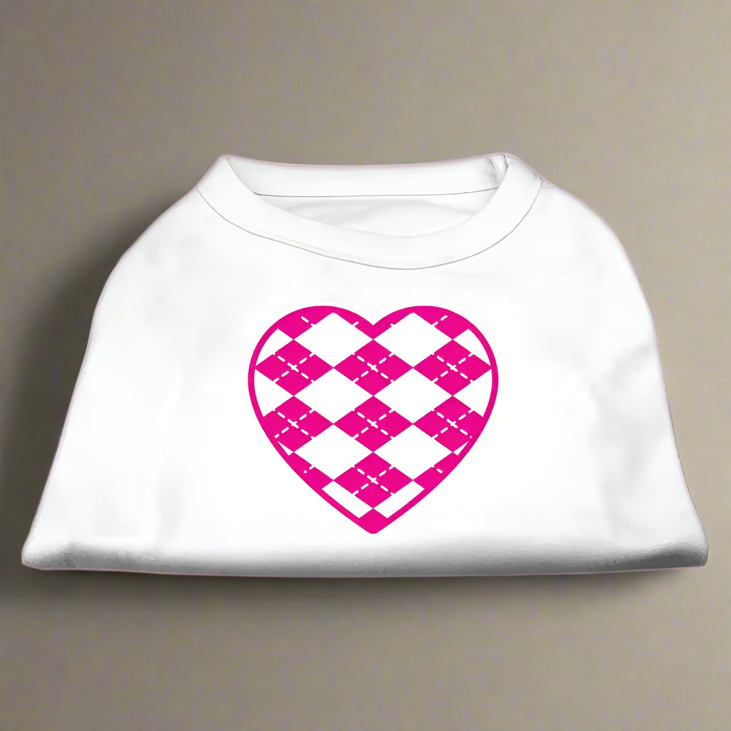 Pink Argyle Heart Pet Shirt - Pet Shirt