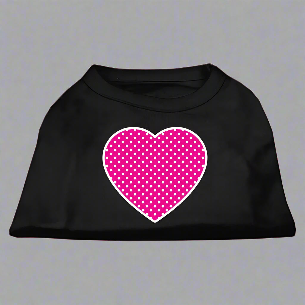 Pink Swiss Dot Heart Pet Shirt - Pet Shirt