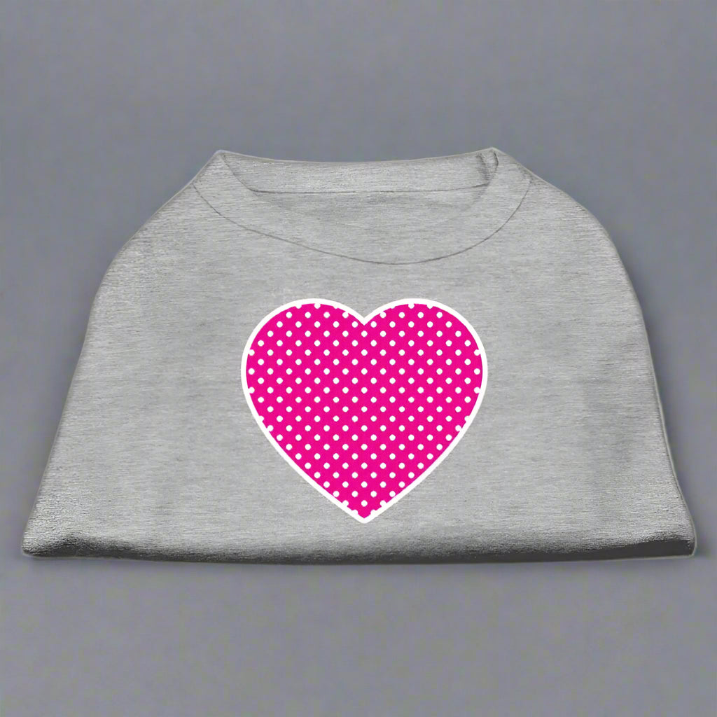 Pink Swiss Dot Heart Pet Shirt - Pet Shirt