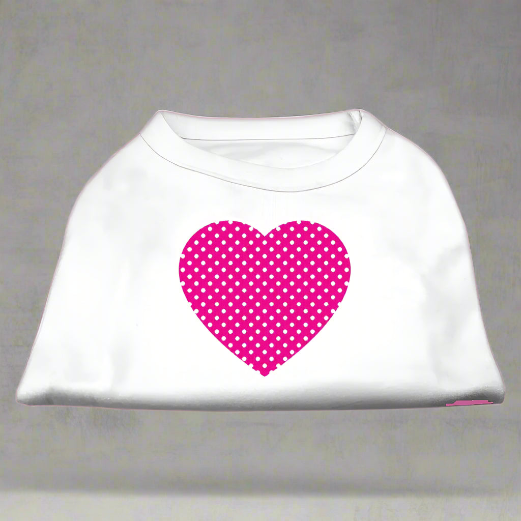 Pink Swiss Dot Heart Pet Shirt - Pet Shirt