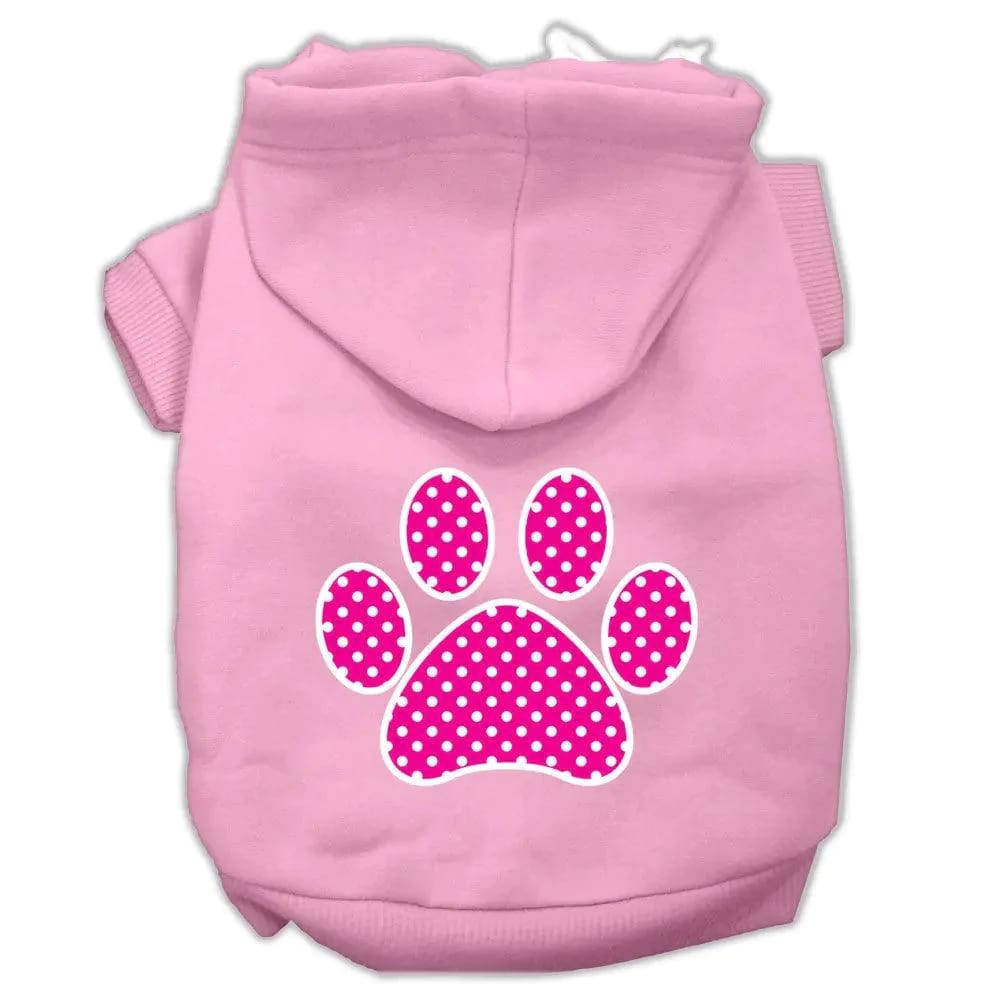 Pink Swiss Dot Paw Pet Hoodies - Pet Hoodies