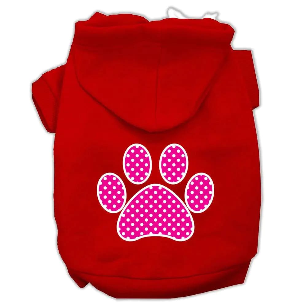 Pink Swiss Dot Paw Pet Hoodies - Pet Hoodies