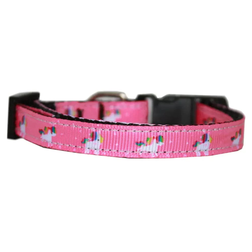 Pink Unicorn Nylon Cat Safety Collar - Cat Collars - Classic