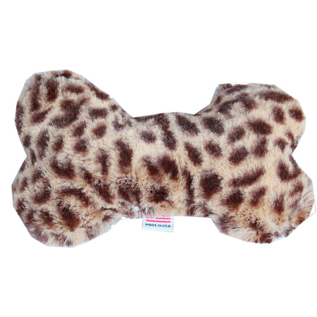 Plush Animal Print Bone Dog Toy - 6’’ - Plush Dog Toy