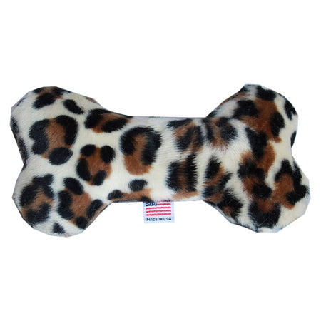 Plush Animal Print Bone Dog Toy - 6’’ - Plush Dog Toy