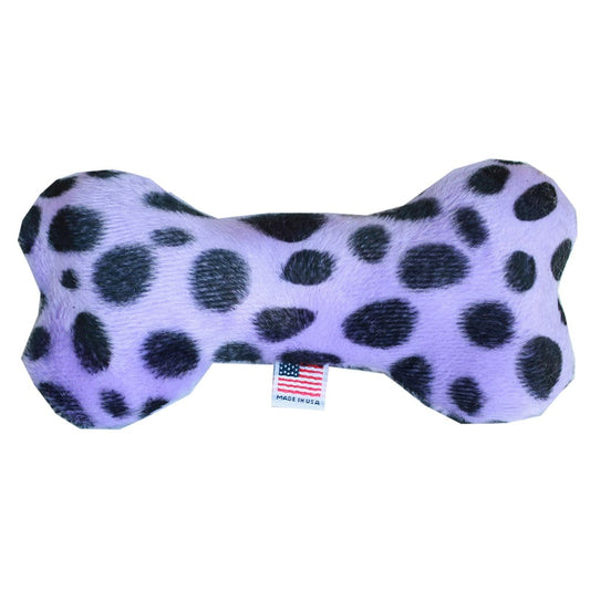 Plush Animal Print Bone Dog Toy - 6’’ - Plush Dog Toy