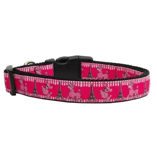 Poodles In Paris Nylon Dog Collar & Leash - Dog Collars