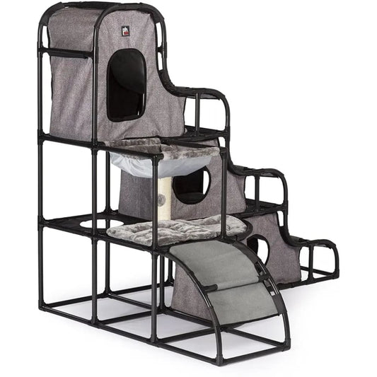 Prevue Pet Products Catville Tower - Gray Print - Cat Tower