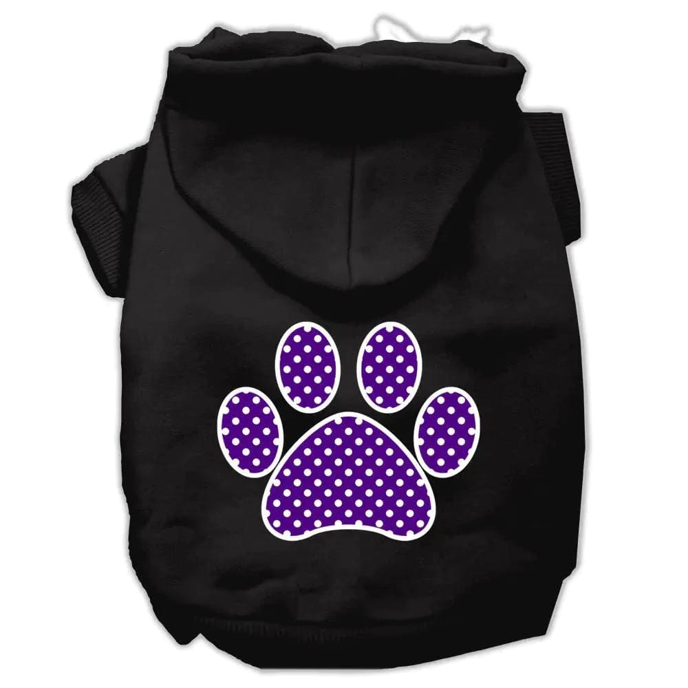 Purple Swiss Dot Paw Pet Hoodies - Pet Hoodies