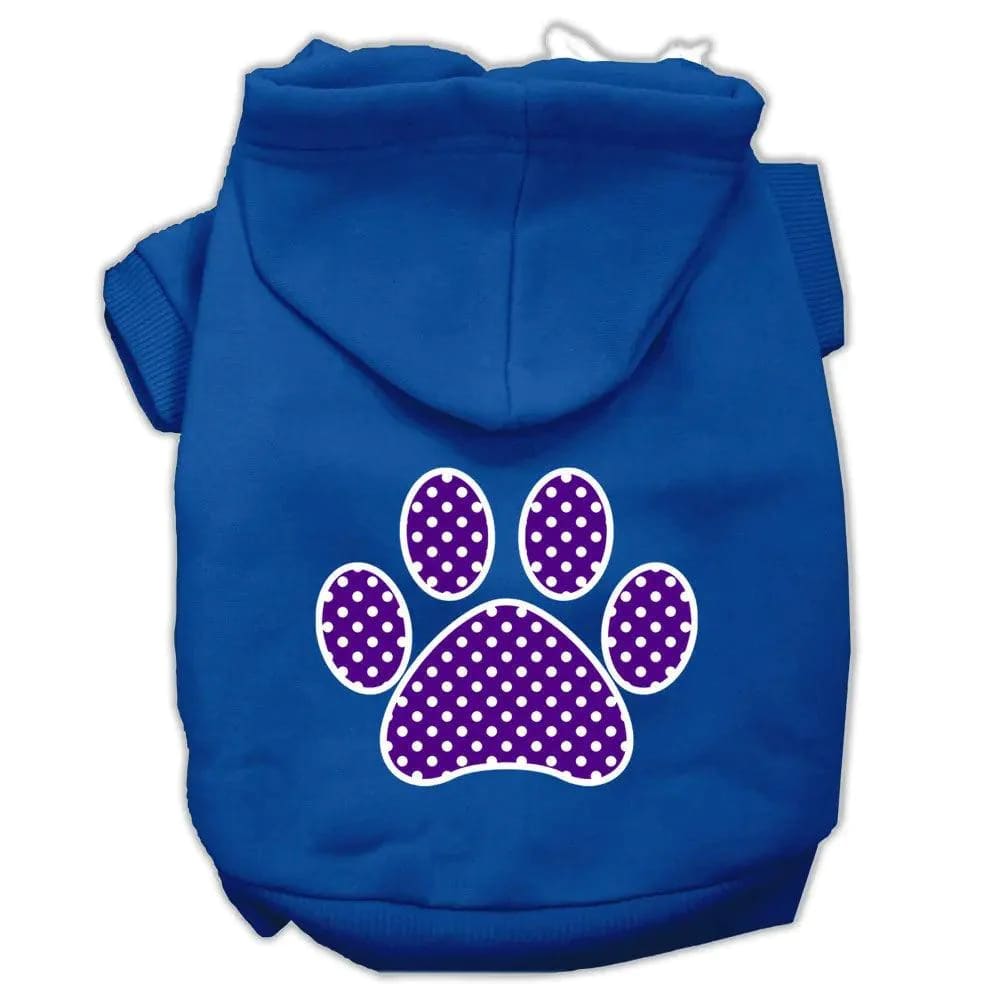 Purple Swiss Dot Paw Pet Hoodies - Pet Hoodies