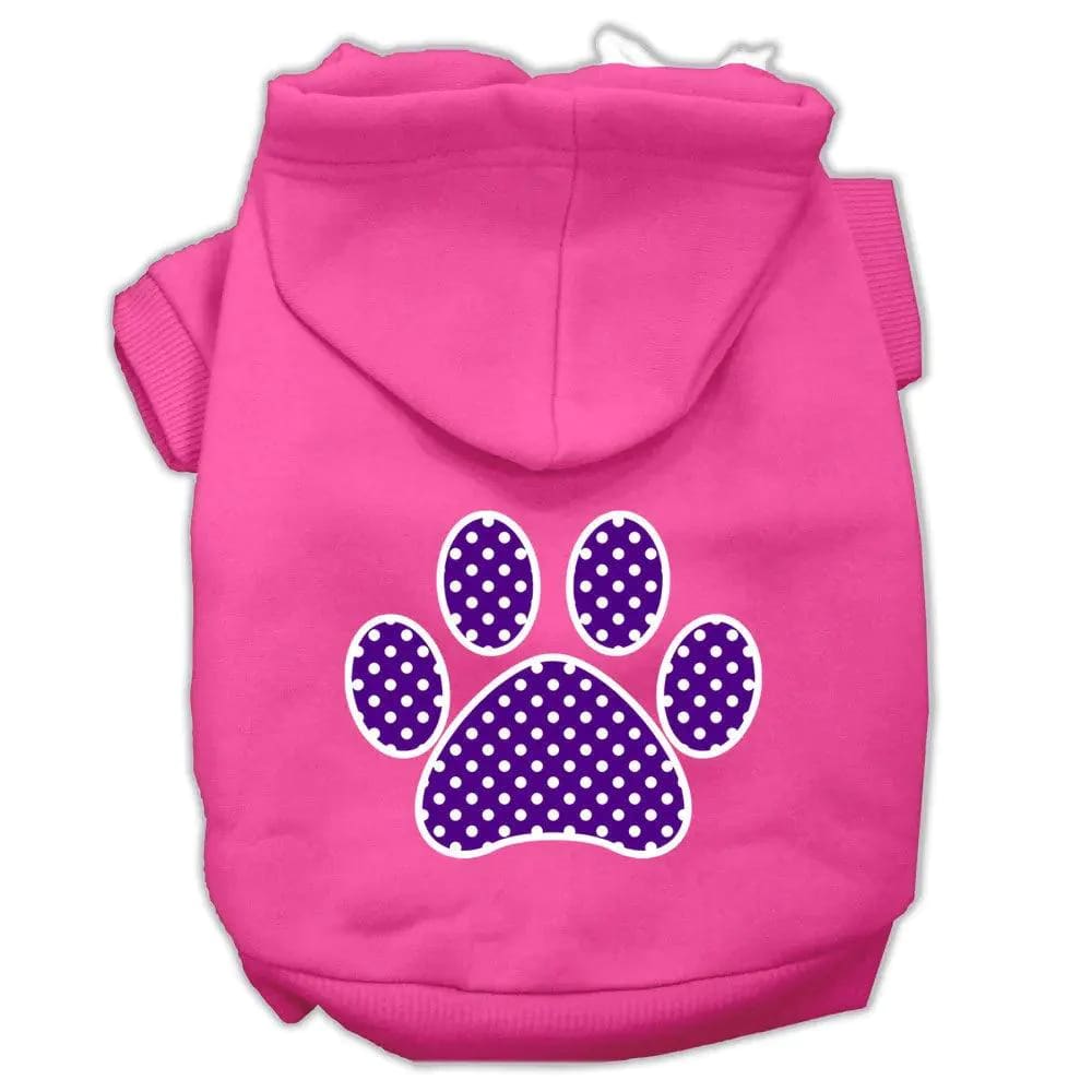 Purple Swiss Dot Paw Pet Hoodies - Pet Hoodies