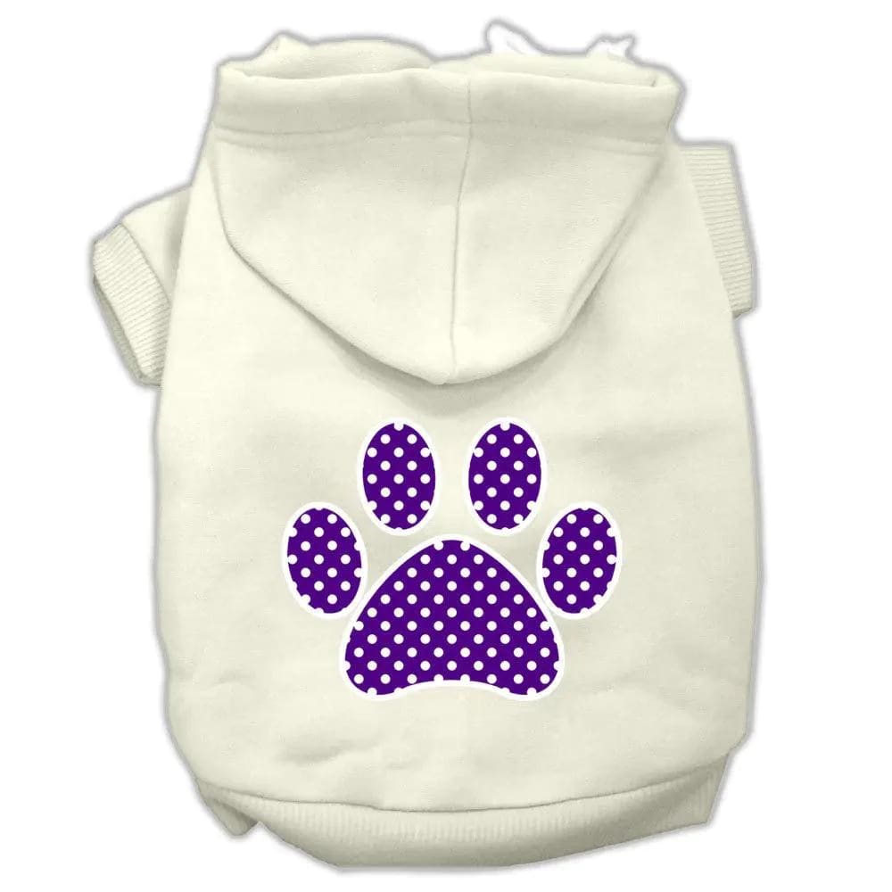 Purple Swiss Dot Paw Pet Hoodies - Pet Hoodies