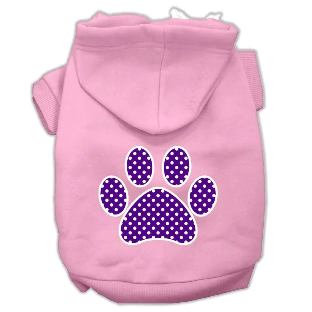 Purple Swiss Dot Paw Pet Hoodies - Pet Hoodies