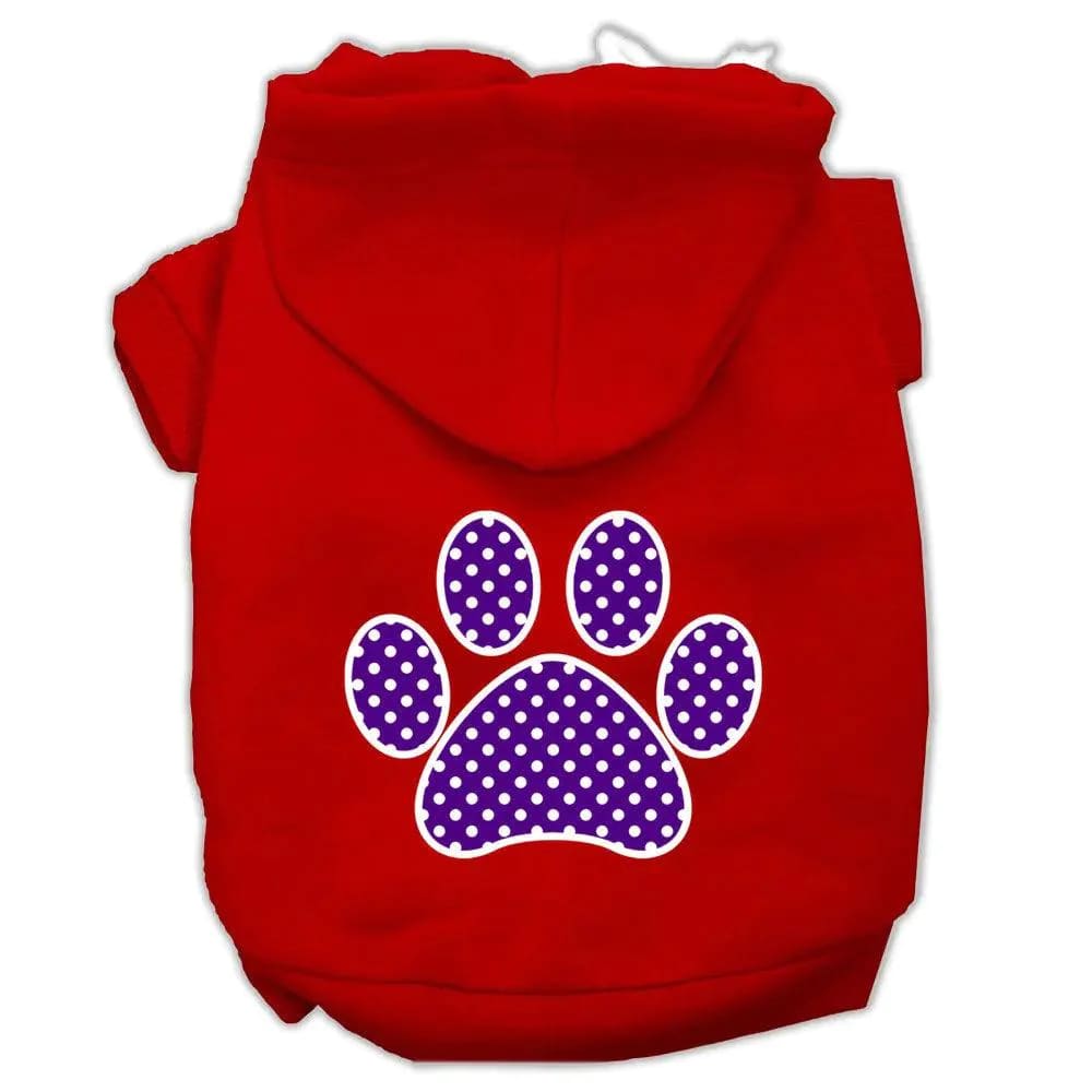 Purple Swiss Dot Paw Pet Hoodies - Pet Hoodies