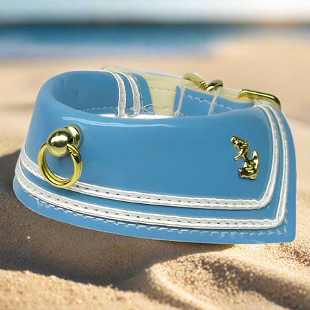 Sailor Patent Leather Dog Collar - Dog Collars - Patent