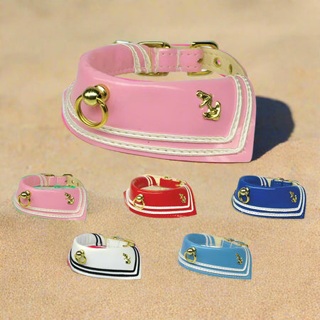 Sailor Patent Leather Dog Collar - Dog Collars - Patent
