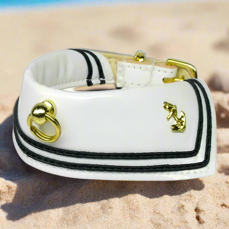 Sailor Patent Leather Dog Collar - Dog Collars - Patent
