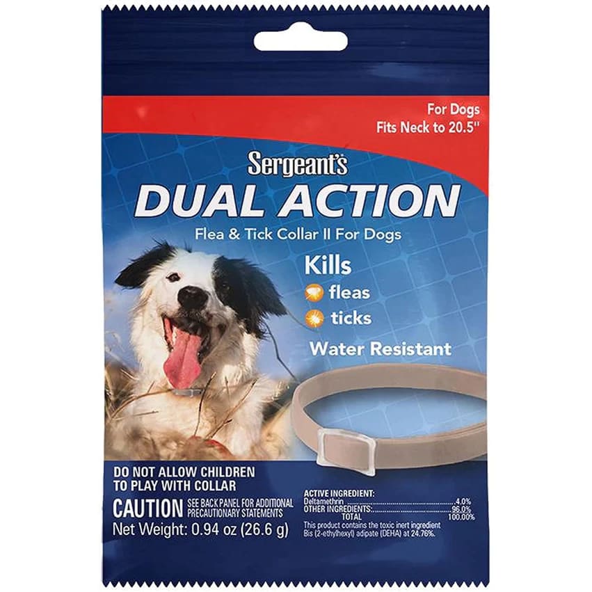 Sergeants Dual Action Flea and Tick Collar II for Dogs Neck