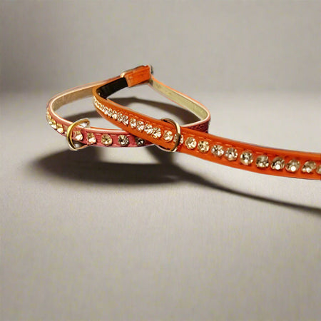 Single Row Crystal Dog Collars - Fits 13-14.5” Neck - Dog