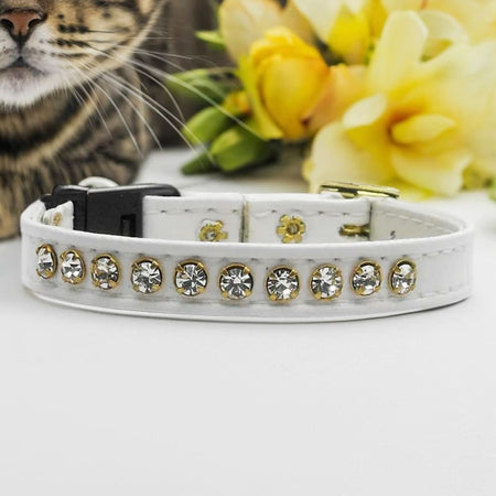 Single Row Rhinestone Breakaway Cat Safety Collar - Cat