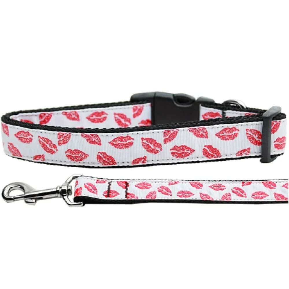 Sparkling Smooches Nylon Dog Collar & Leash - Dog Collars