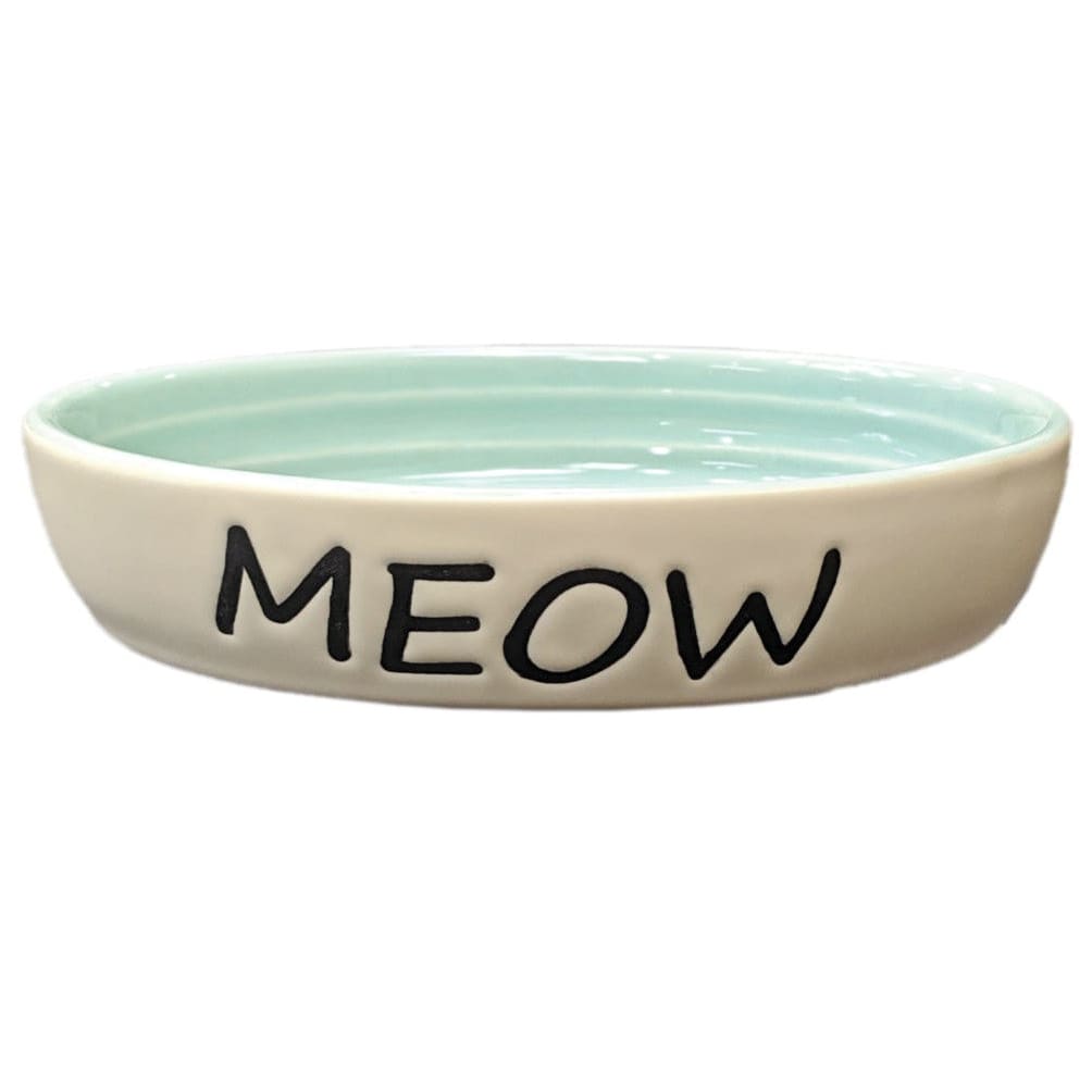 Spot Oval Green Meow Dish 6’ - Stoneware