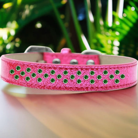 Sprinkles Ice Cream Dog Collar Emerald Green Crystals - Dog