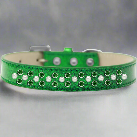 Sprinkles Ice Cream Dog Collar Pearl and Emerald Green
