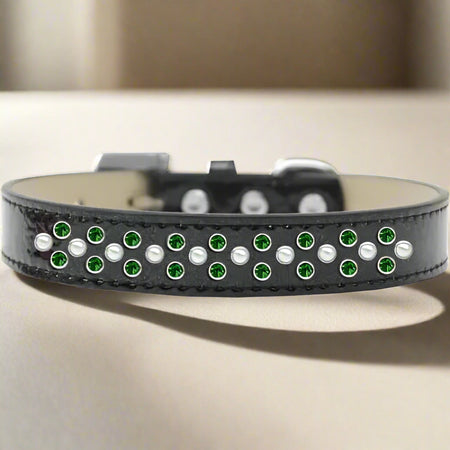 Sprinkles Ice Cream Dog Collar Pearl and Emerald Green