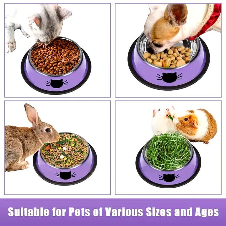 Cat Bowl Stainless Steel - Slip Resistant - Cat Stainless