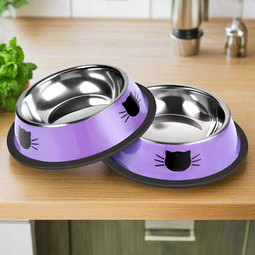 Cat Bowl Stainless Steel - Slip Resistant - Cat Stainless