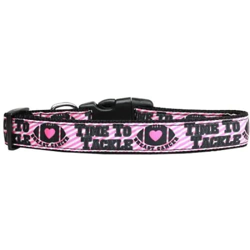 Tackle Breast Cancer Nylon Dog Collar & Leash - Dog Collars