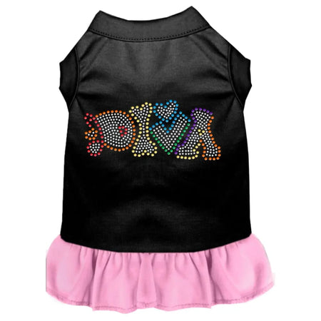 Technicolor Diva Rhinestone Pet Dress - Pet Dress