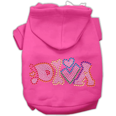 Technicolor Diva Rhinestone Pet Hoodie - Pet Hoodies