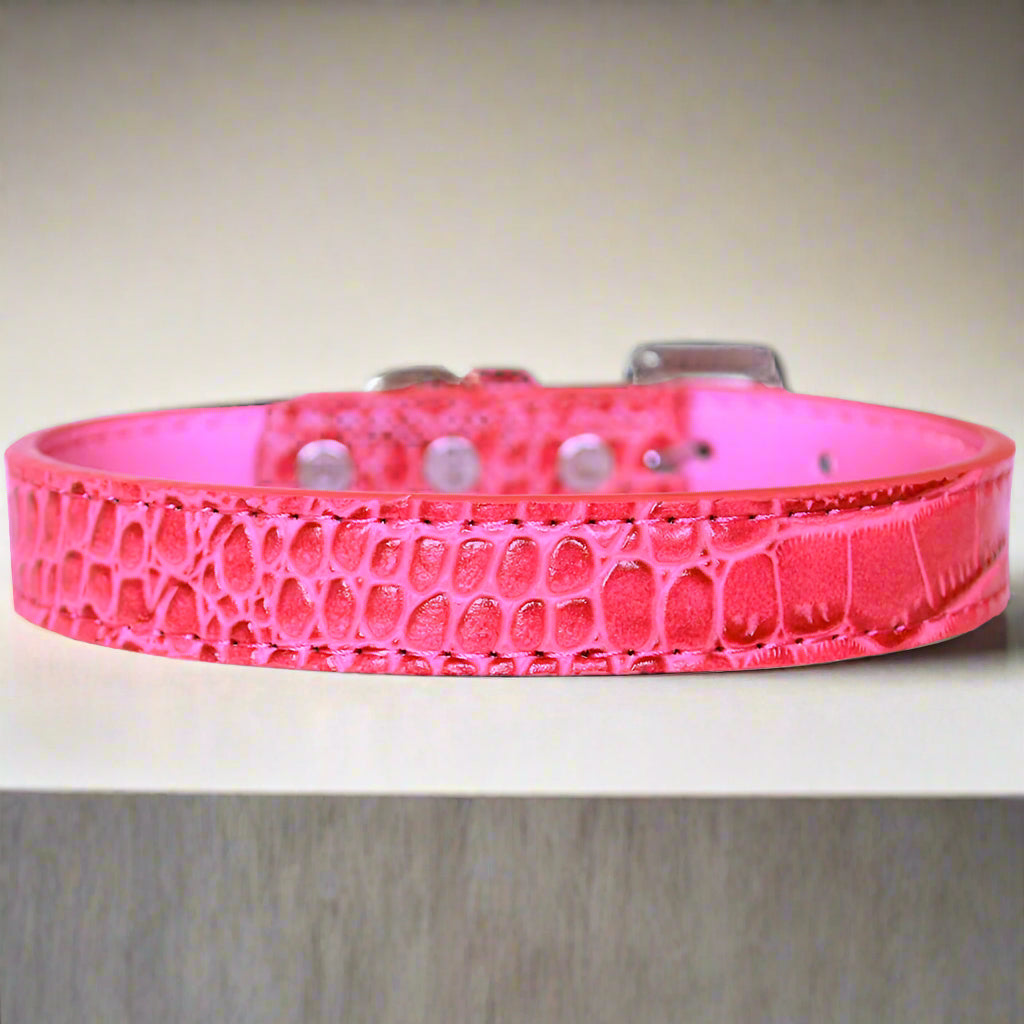 Tulsa Plain Croc Dog Collars - Dog Collars - Designer Croc
