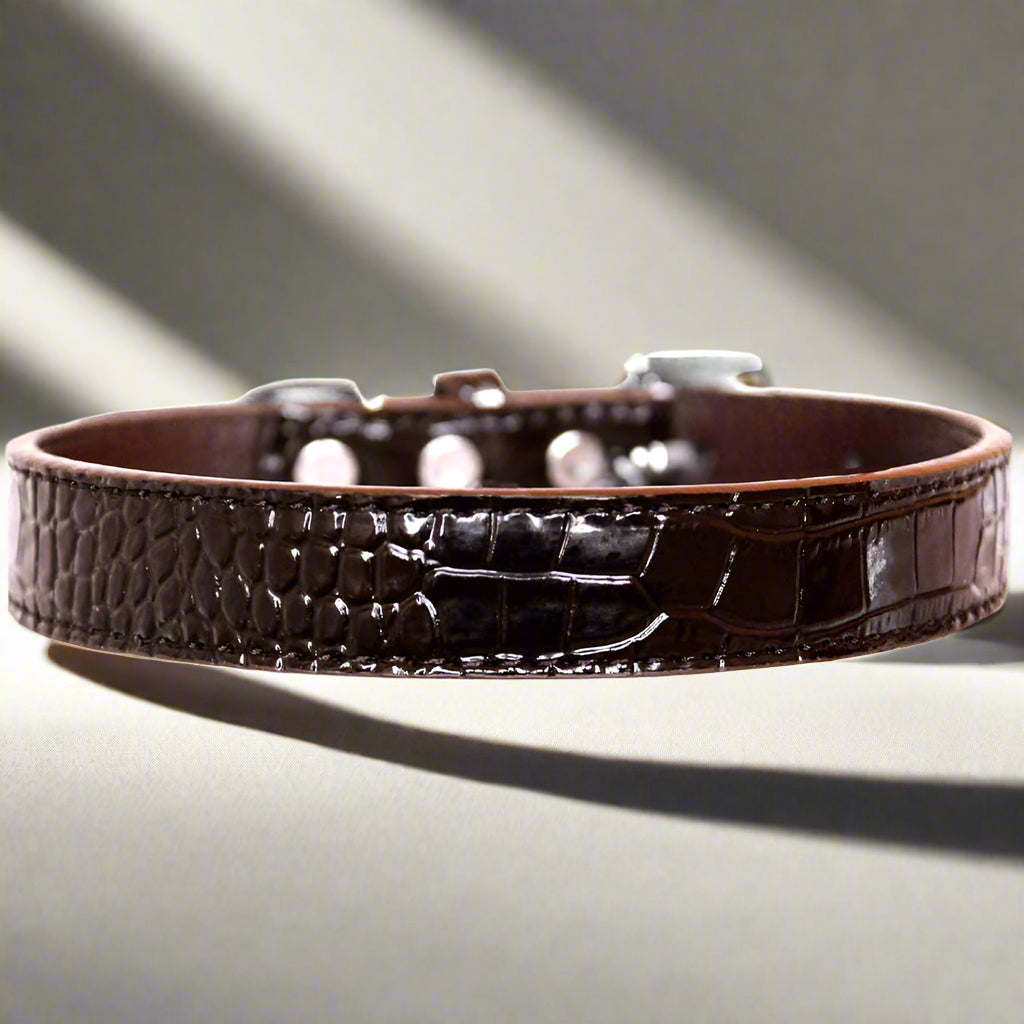 Tulsa Plain Croc Dog Collars - Dog Collars - Designer Croc