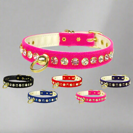 Velvet Deluxe Dog Collar - Dog Collars - Velvet
